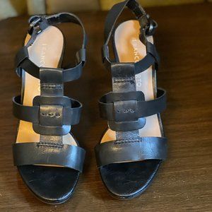 Franco Sarto Strappy Black Heels